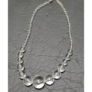 Vintage Y2K Clear Lucite Acrylic Beaded 20" Necklace